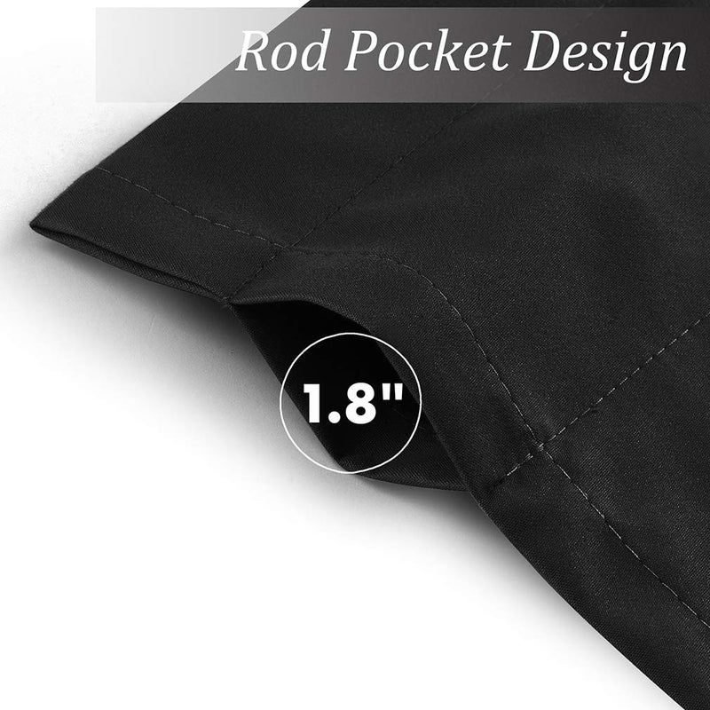 Valea Home Blackout Valance Curtains Waterproof Soft Rod Pocket Valance for Kitchen and Bathroom Window Room Darkening Valances for Bedroom, 52 inch x 18 inch, Black - Image 4